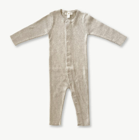 Grown - Ribbed Jumpsuit, Oat Marle