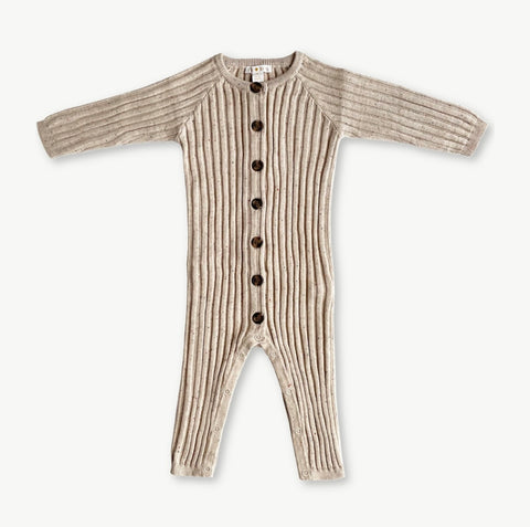 Grown - Wide Rib Jumpsuit, Fawn Speckle